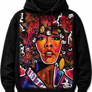 Whitney Houston Custom Graphic Hoodie – Scripted Rainbows Collection